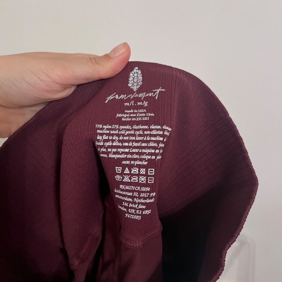 NWOT Free People Movement High Rise Good Karma Shorts in Maroon - Picture 5 of 7
